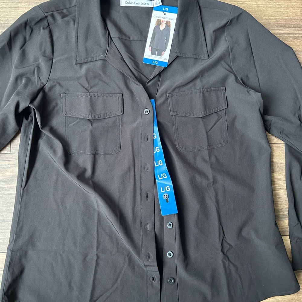 Calvin Klein Jeans Women’s Charcoal Button-Up Shirt